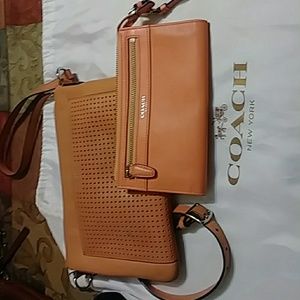 Coach cross body and matching wristlet